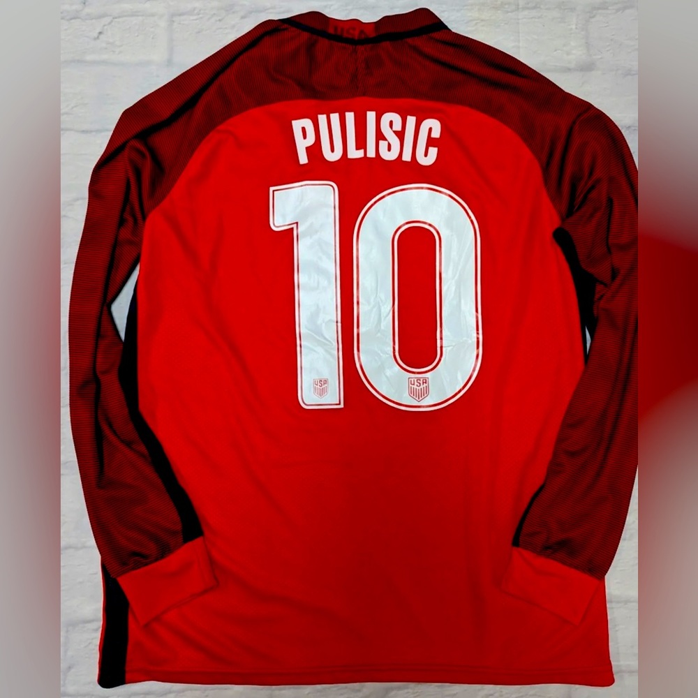 NIKE PULISIC TEAM USA USMNT #10 Long Sleeve JERSEY 2017 2018 RED SIZE Medium